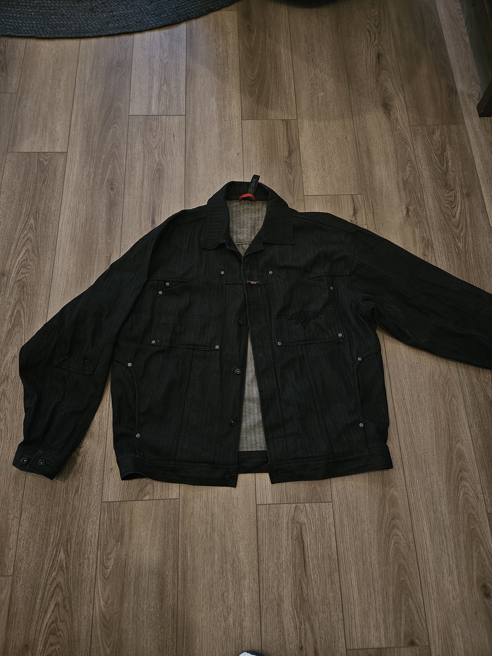 Vintage Willie Esco Black  2XL Denim Jacket, oversized baggy cut. "ESCO"